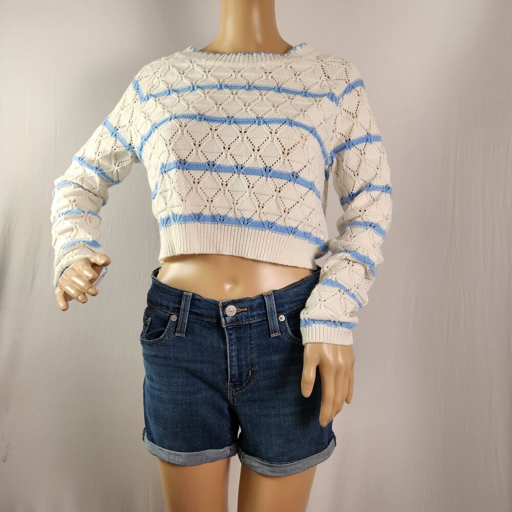 Freshman Striped Sweater White/Blue Size Medium